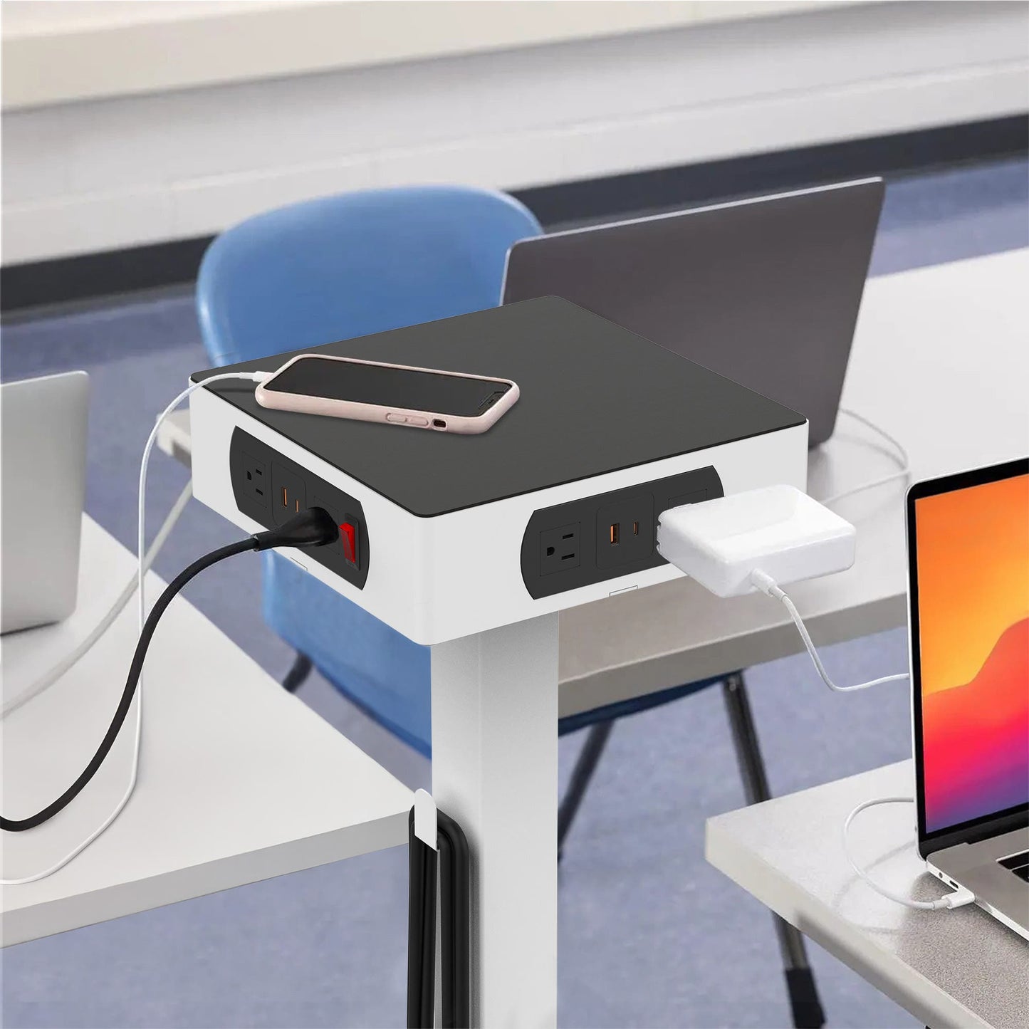 Luxor LuxPower Charging Tower with 8 AC & 8 USB Ports (LUX - LUXPWR2) - SchoolOutlet