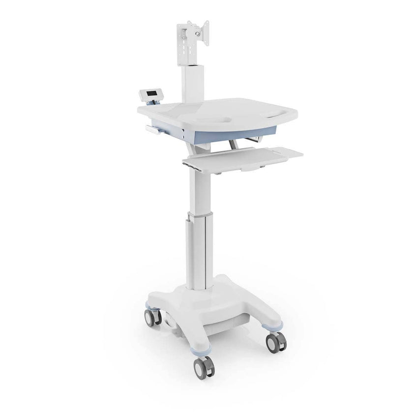 Luxor Vitalize Laptop Cart Adjustable Height Rolling Medical Cart Standard 24.1" W x 28.6" D x 50.5" - 64.5" H (MCWS003) - SchoolOutlet