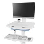 Luxor Vitalize Laptop Cart Adjustable Height Rolling Medical Cart Standard 24.1