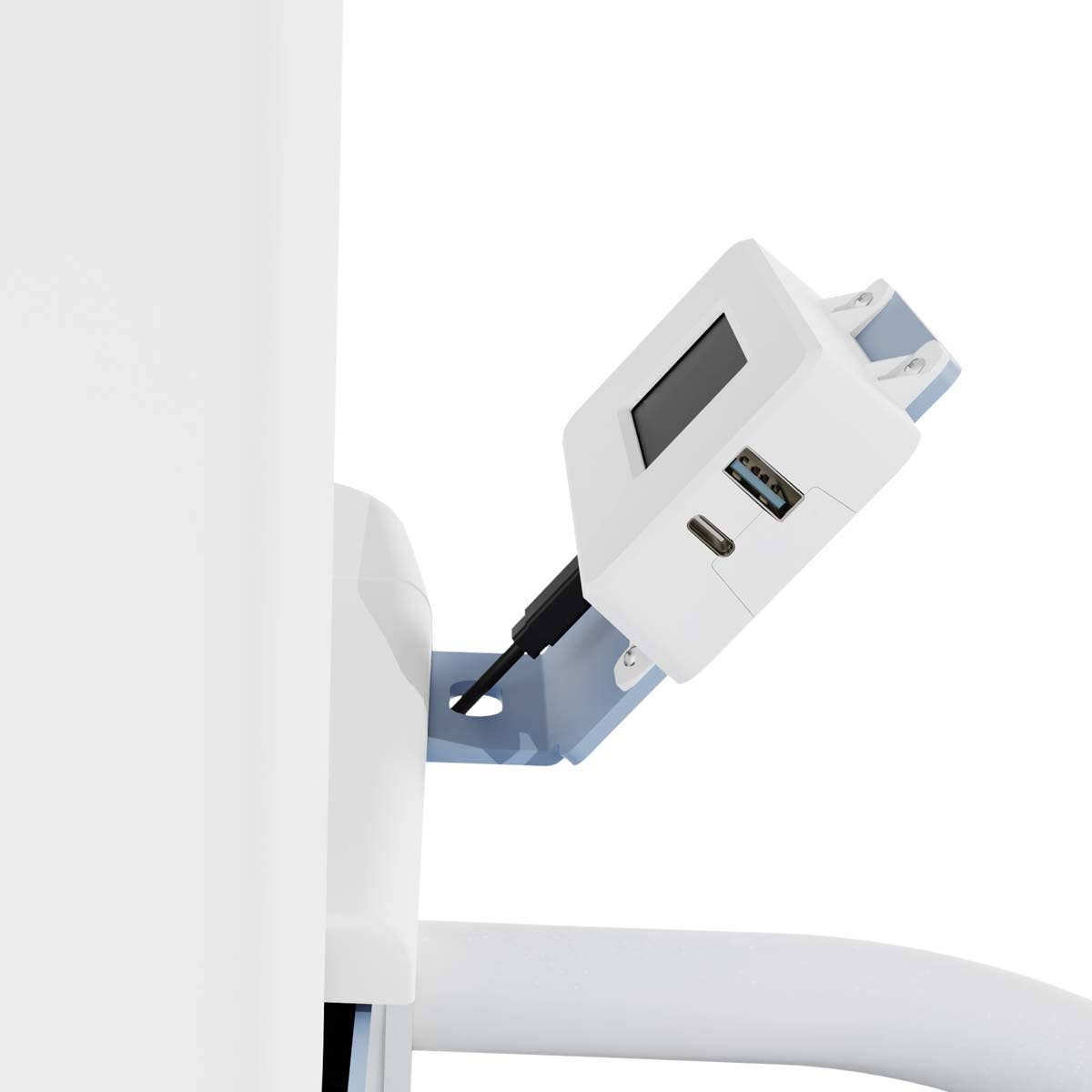 Luxor Vitalize Laptop Cart Adjustable Height Rolling Medical Cart Standard 24.1" W x 28.6" D x 50.5" - 64.5" H (MCWS003) - SchoolOutlet