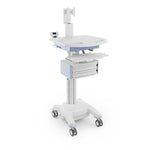 Luxor Vitalize Laptop Cart Adjustable Height Rolling Medical Cart Deluxe 24.1