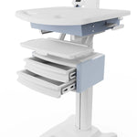 Luxor Vitalize Laptop Cart Adjustable Height Rolling Medical Cart Deluxe 24.1