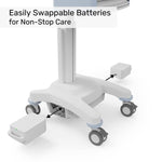 Luxor Vitalize Laptop Cart Adjustable Height Rolling Medical Cart Deluxe 24.1