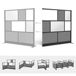 Luxor MW - 7070 - XWCGB - Workflow Modular Wall Room Divider System - Black Frame - 70