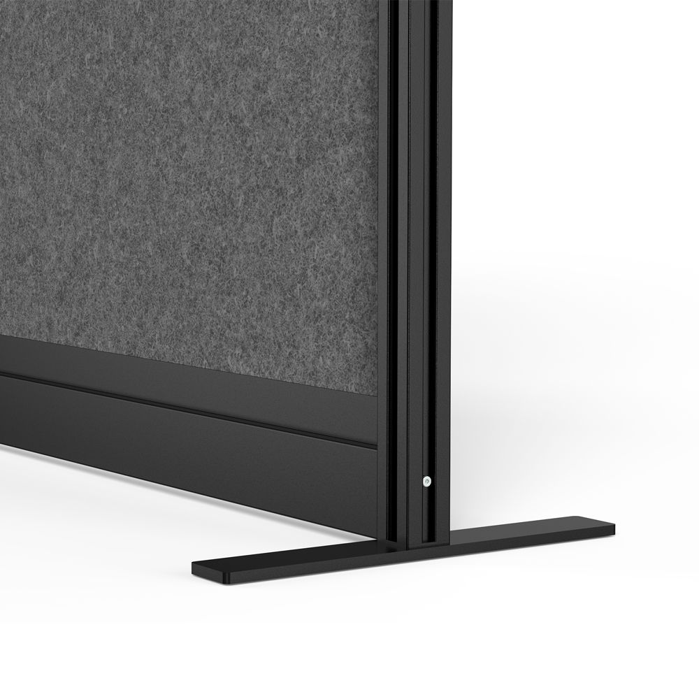 Luxor MW - 7070 - XWCGB - Workflow Modular Wall Room Divider System - Black Frame - 70" x 70" Add - On Wall w/ Whiteboard - SchoolOutlet