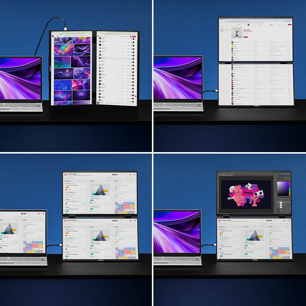 Luxor SideTrak Solo Book 15.6" Stacked Dual Monitor (LUX - STFRHDBK15BL) - SchoolOutlet