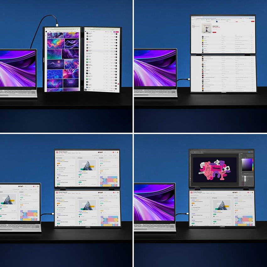 Luxor SideTrak Solo Book 15.6" Stacked Dual Monitor (LUX - STFRHDBK15BL) - SchoolOutlet