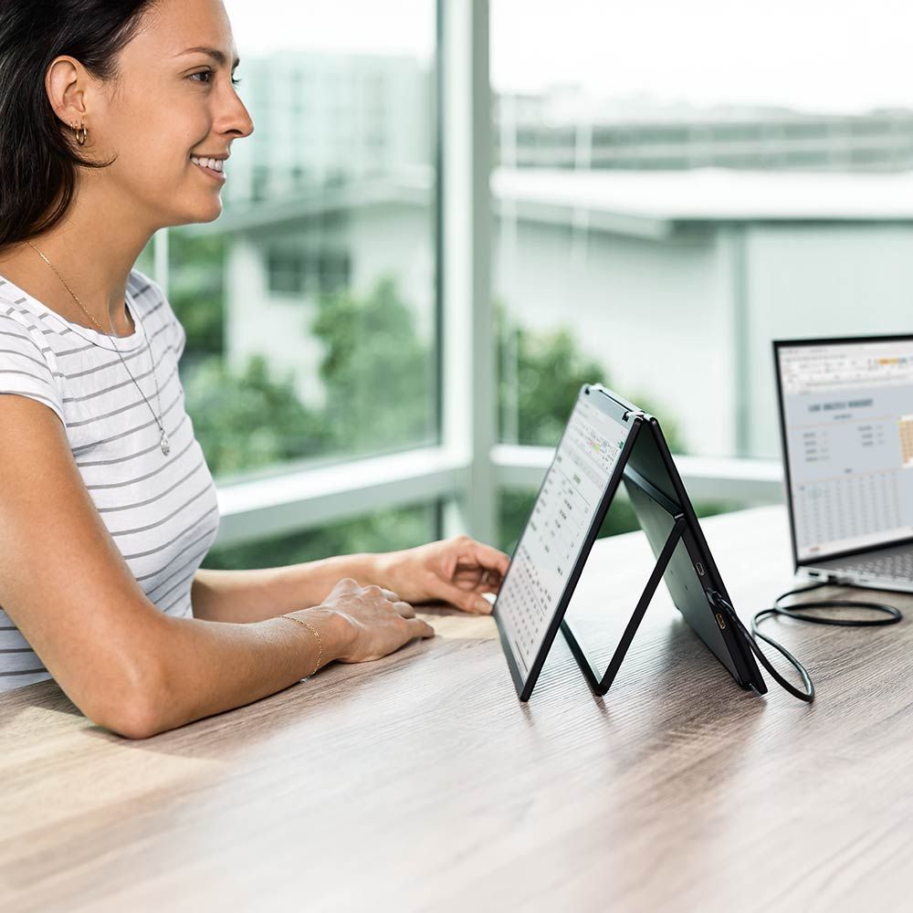 Luxor SideTrak Solo Book 15.6" Stacked Dual Monitor (LUX - STFRHDBK15BL) - SchoolOutlet