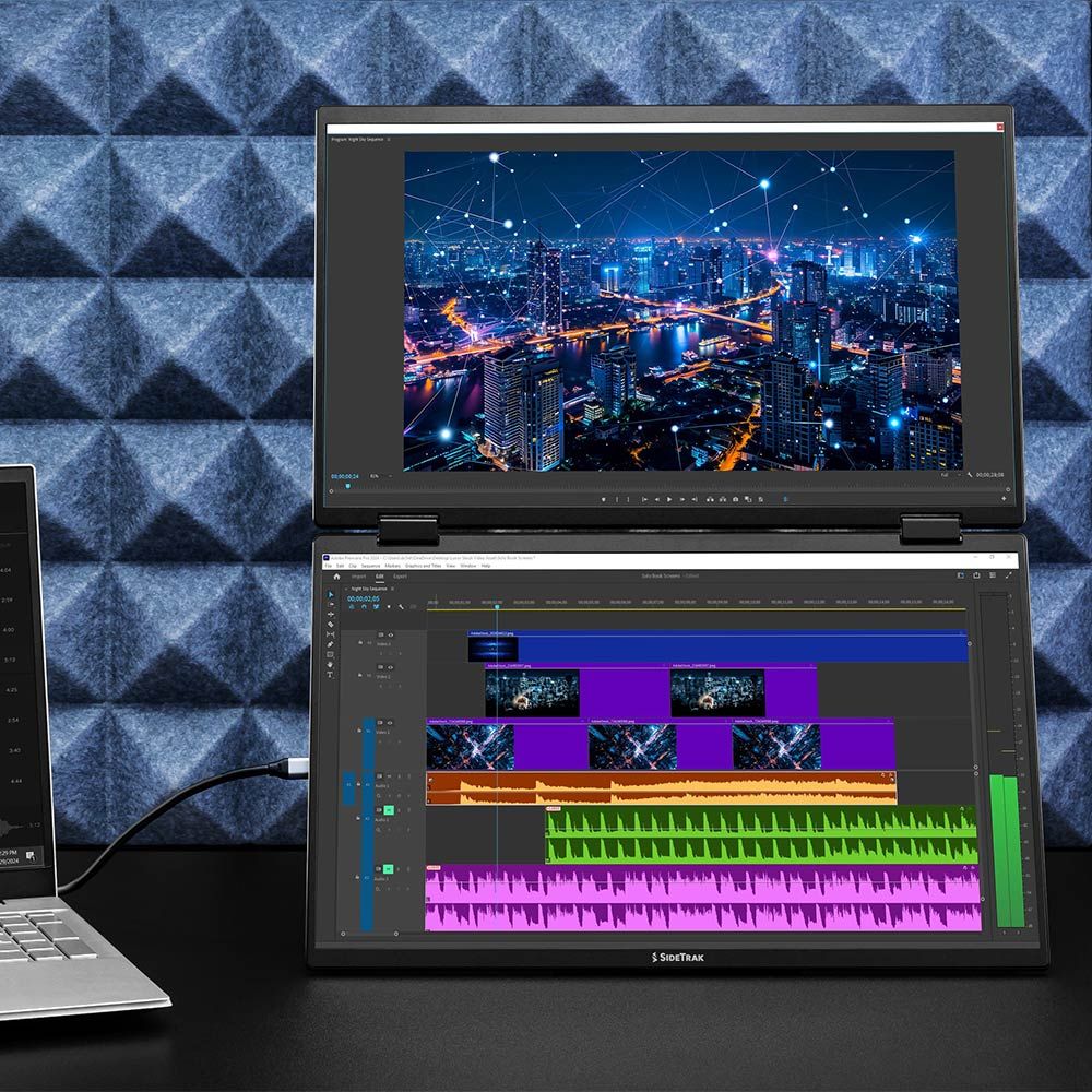 Luxor SideTrak Solo Book 15.6" Stacked Dual Monitor (LUX - STFRHDBK15BL) - SchoolOutlet