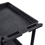 Luxor TC11-B - Flat Top and Tub Middle/Bottom Shelf Cart (Luxor LUX-TC11-B) - Black - SchoolOutlet
