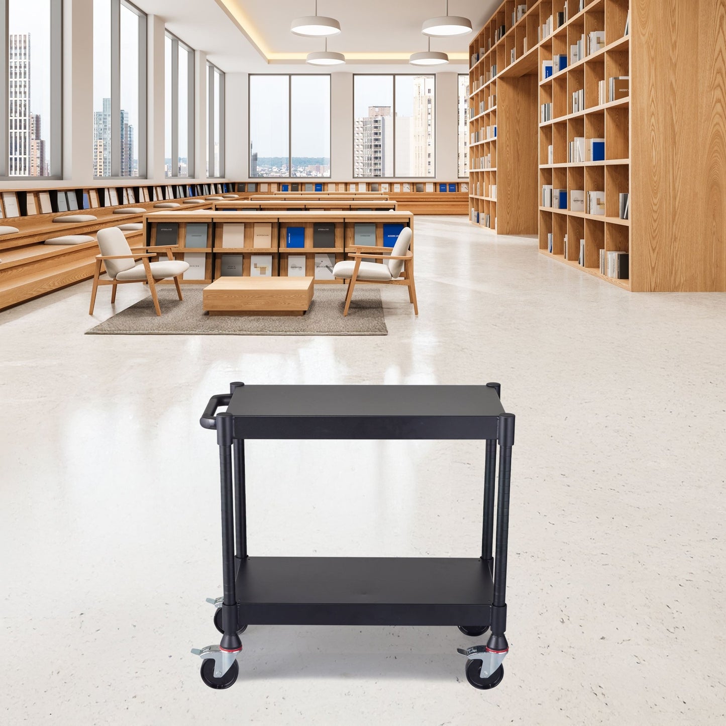 Luxor MightyHaul 24" Heavy-Duty Utility Cart, 2 Shelves (UCMT010) - SchoolOutlet
