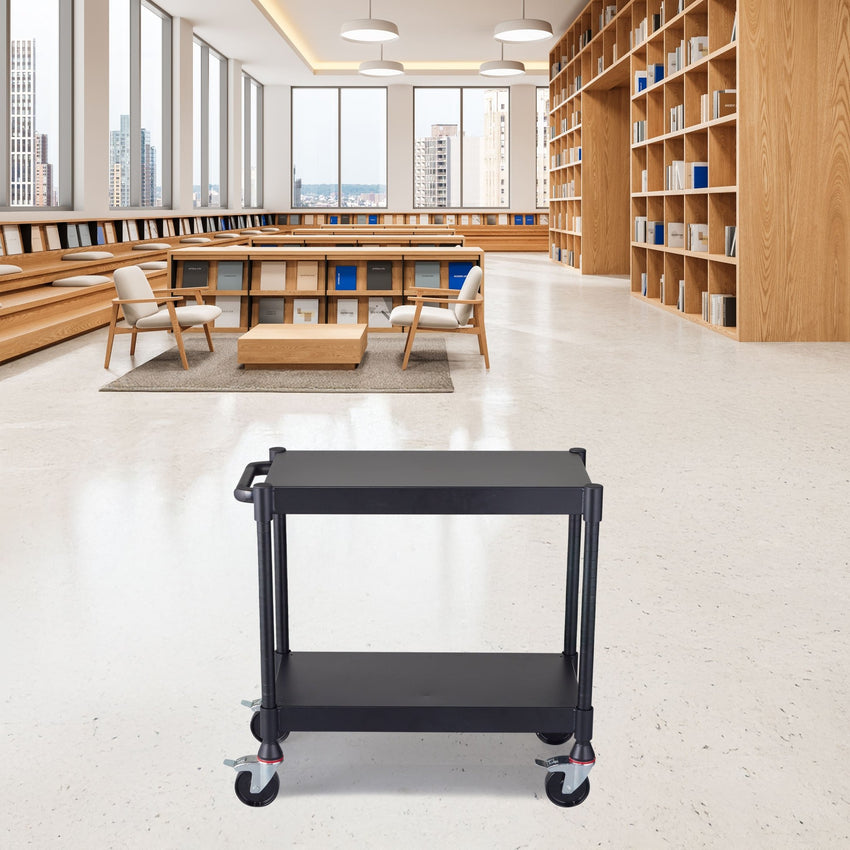 Luxor MightyHaul 24" Heavy-Duty Utility Cart, 2 Shelves (UCMT010) - SchoolOutlet