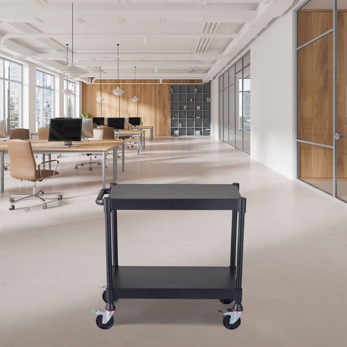 Luxor MightyHaul 24" Heavy-Duty Utility Cart, 2 Shelves (UCMT010) - SchoolOutlet