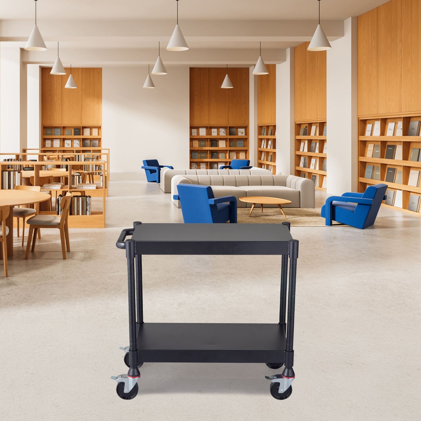Luxor MightyHaul 24" Heavy-Duty Utility Cart, 2 Shelves (UCMT010) - SchoolOutlet