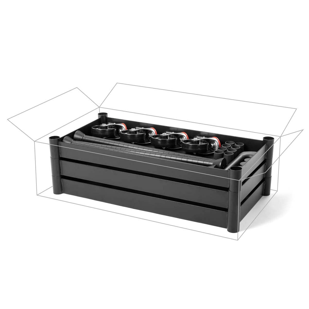 Luxor MightyHaul 24" Heavy - Duty Utility Cart, 3 Shelves (UCMT011) - SchoolOutlet