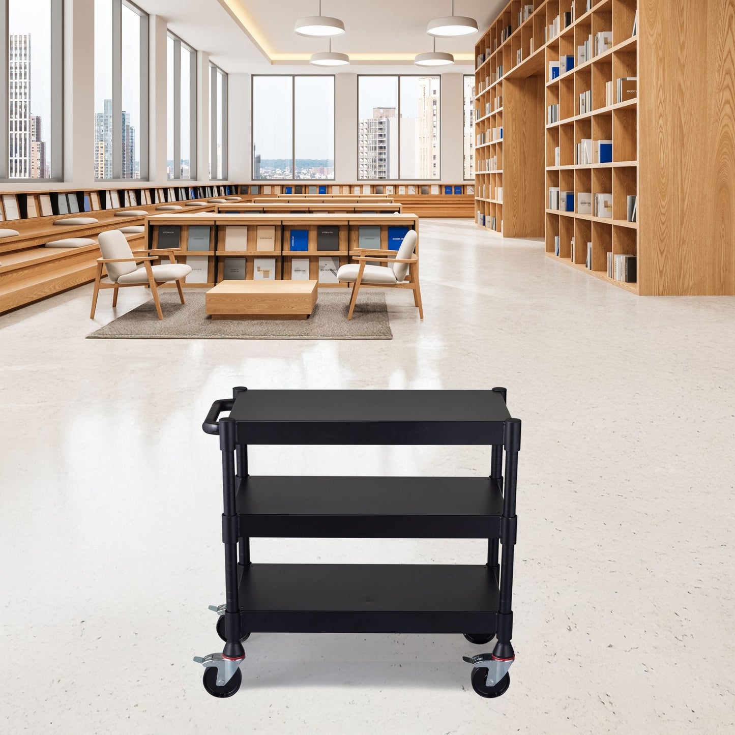 Luxor MightyHaul 24" Heavy-Duty Utility Cart, 3 Shelves (UCMT011) - SchoolOutlet