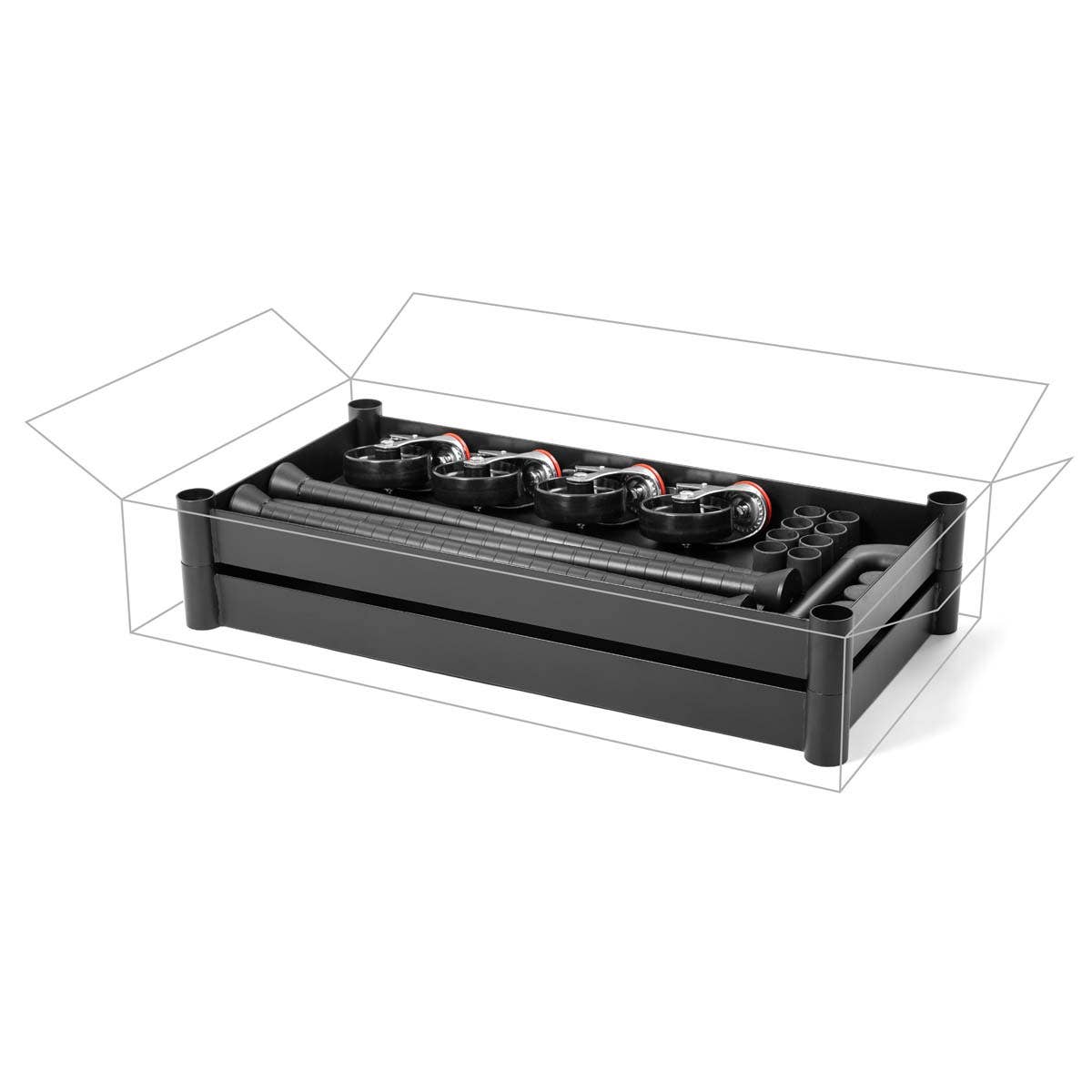 Luxor MightyHaul 18" Heavy - Duty Utility Cart, 2 Shelves (UCMT012) - SchoolOutlet