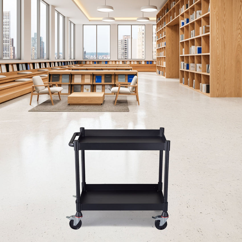 Luxor MightyHaul 18" Heavy-Duty Utility Cart, 2 Shelves (UCMT012) - SchoolOutlet