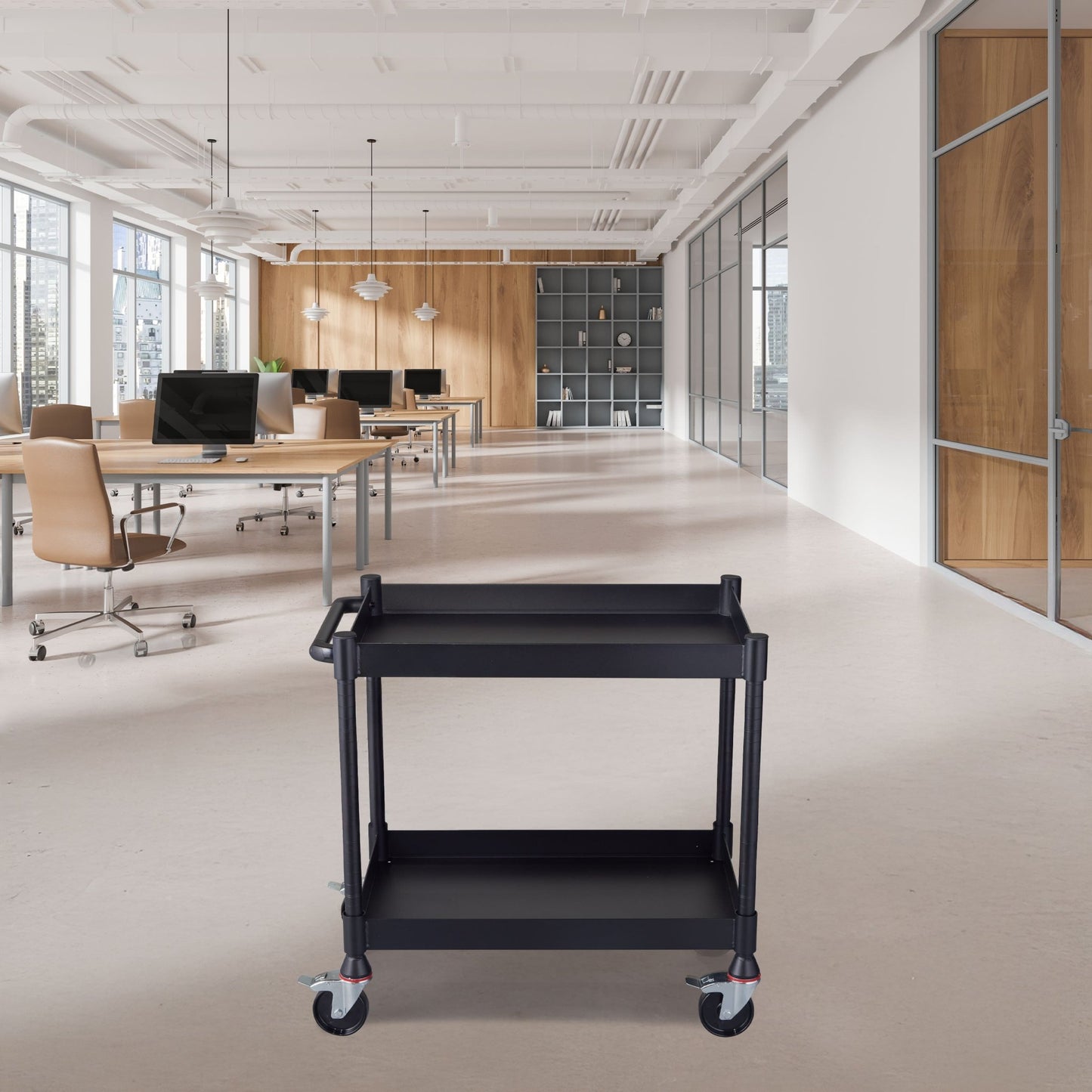 Luxor MightyHaul 18" Heavy-Duty Utility Cart, 2 Shelves (UCMT012) - SchoolOutlet