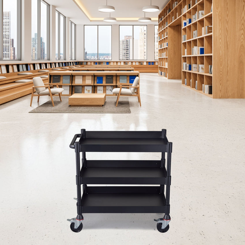 Luxor MightyHaul 18" Heavy-Duty Utility Cart, 3 Shelves (UCMT013) - SchoolOutlet