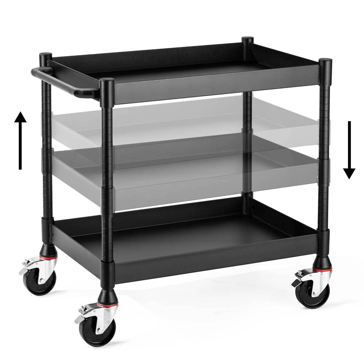 Luxor MightyHaul 18" Heavy - Duty Utility Cart, 3 Shelves (UCMT013) - SchoolOutlet