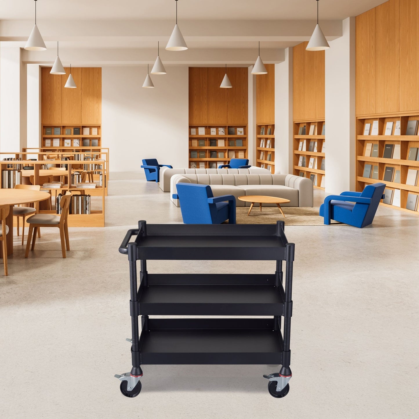 Luxor MightyHaul 18" Heavy-Duty Utility Cart, 3 Shelves (UCMT013) - SchoolOutlet