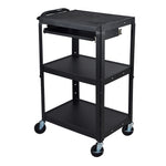 Luxor UCMT1KB Adjustable-Height Steel Utility Cart - Pullout Keyboard Tray - SchoolOutlet