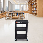 Luxor UCMT1KB Adjustable-Height Steel Utility Cart - Pullout Keyboard Tray - SchoolOutlet
