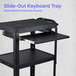 Luxor UCMT1KB Adjustable-Height Steel Utility Cart - Pullout Keyboard Tray - SchoolOutlet