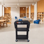 Luxor UCMT1KBDL Adjustable-Height Steel Utility Cart - Pullout Keyboard Tray, Drop Leaf - SchoolOutlet