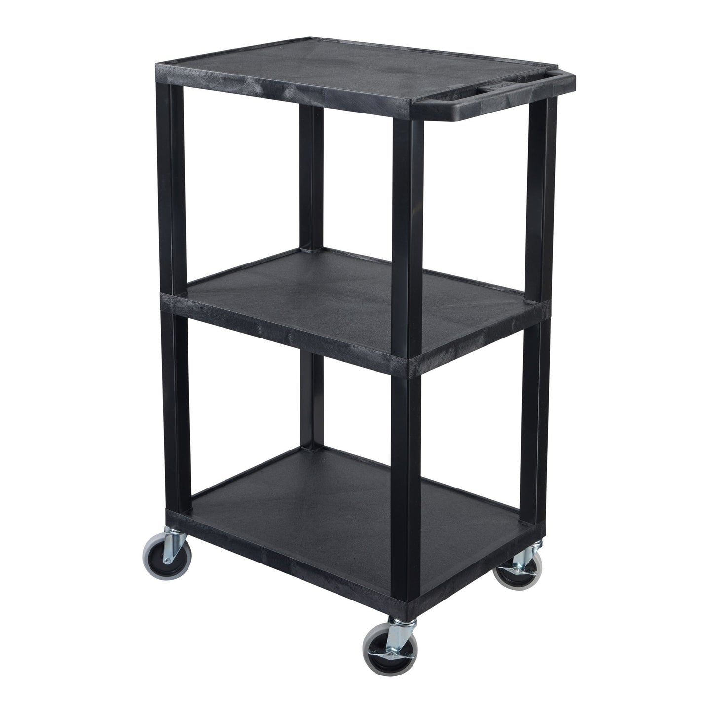 Luxor UCPL1 42"H 3-Shelf Multipurpose Utility Cart - SchoolOutlet