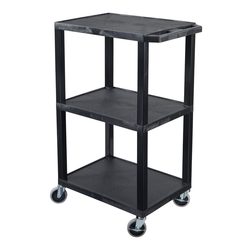 Luxor UCPL1 42"H 3-Shelf Multipurpose Utility Cart - SchoolOutlet