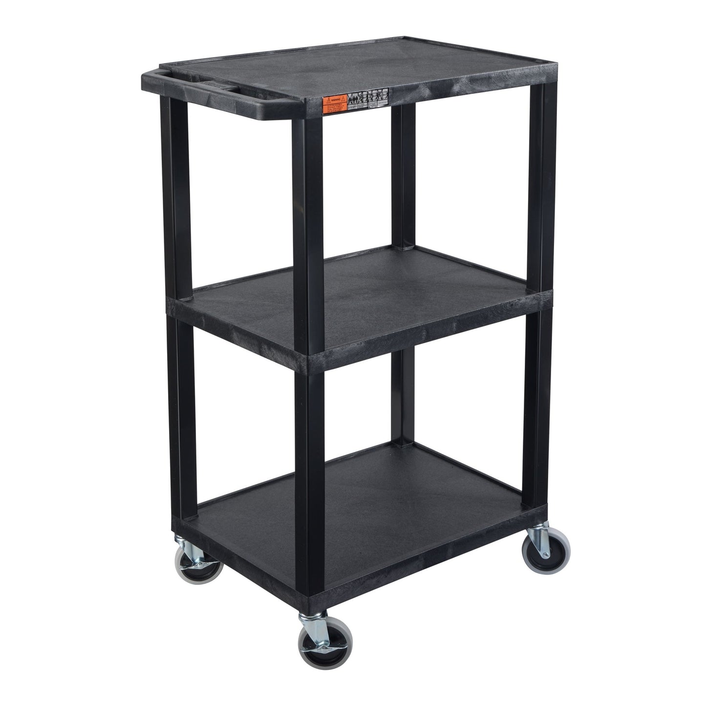 Luxor UCPL1 42"H 3-Shelf Multipurpose Utility Cart - SchoolOutlet