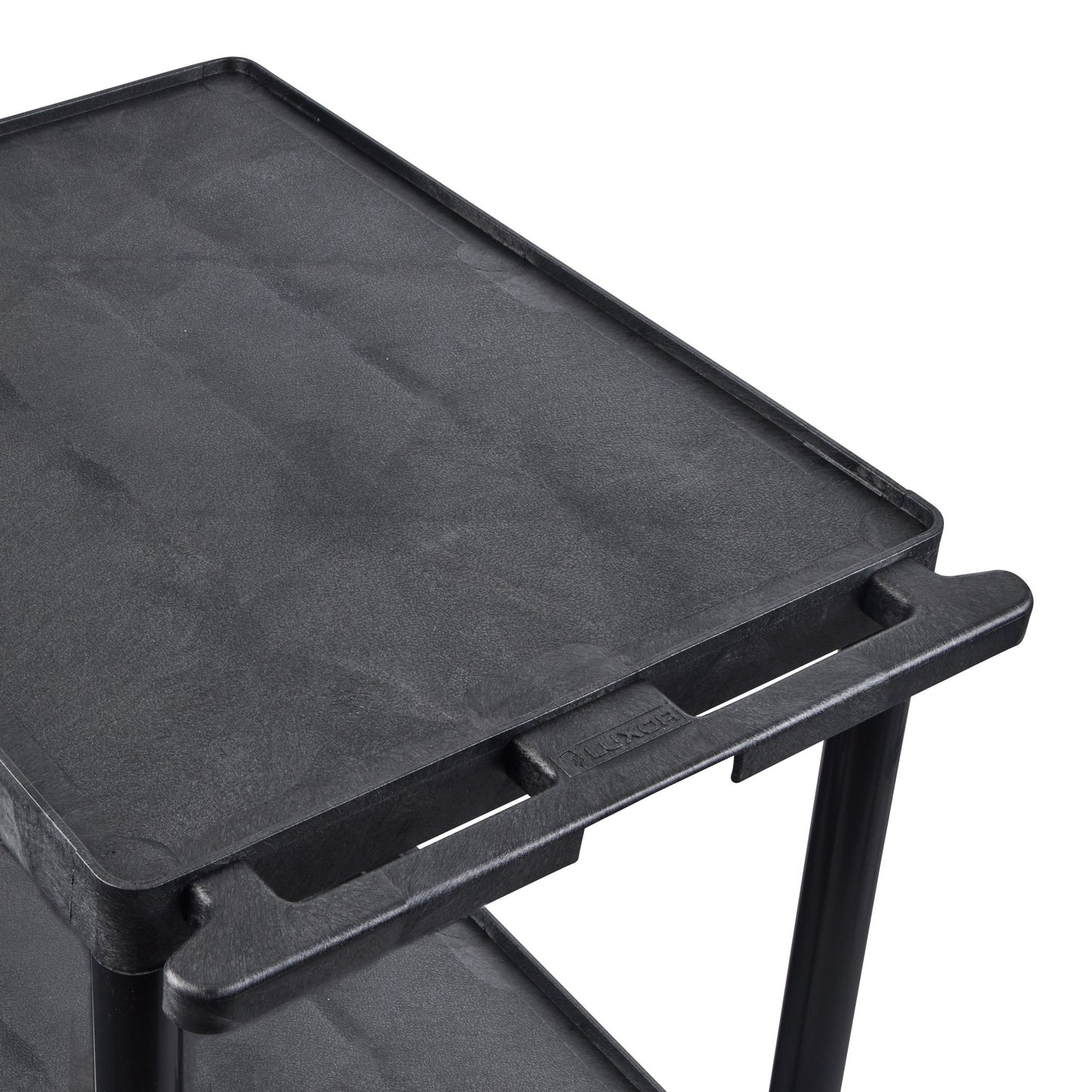 Luxor UCPL2-B 42"H Utility Cart - Three Shelves, Black - SchoolOutlet