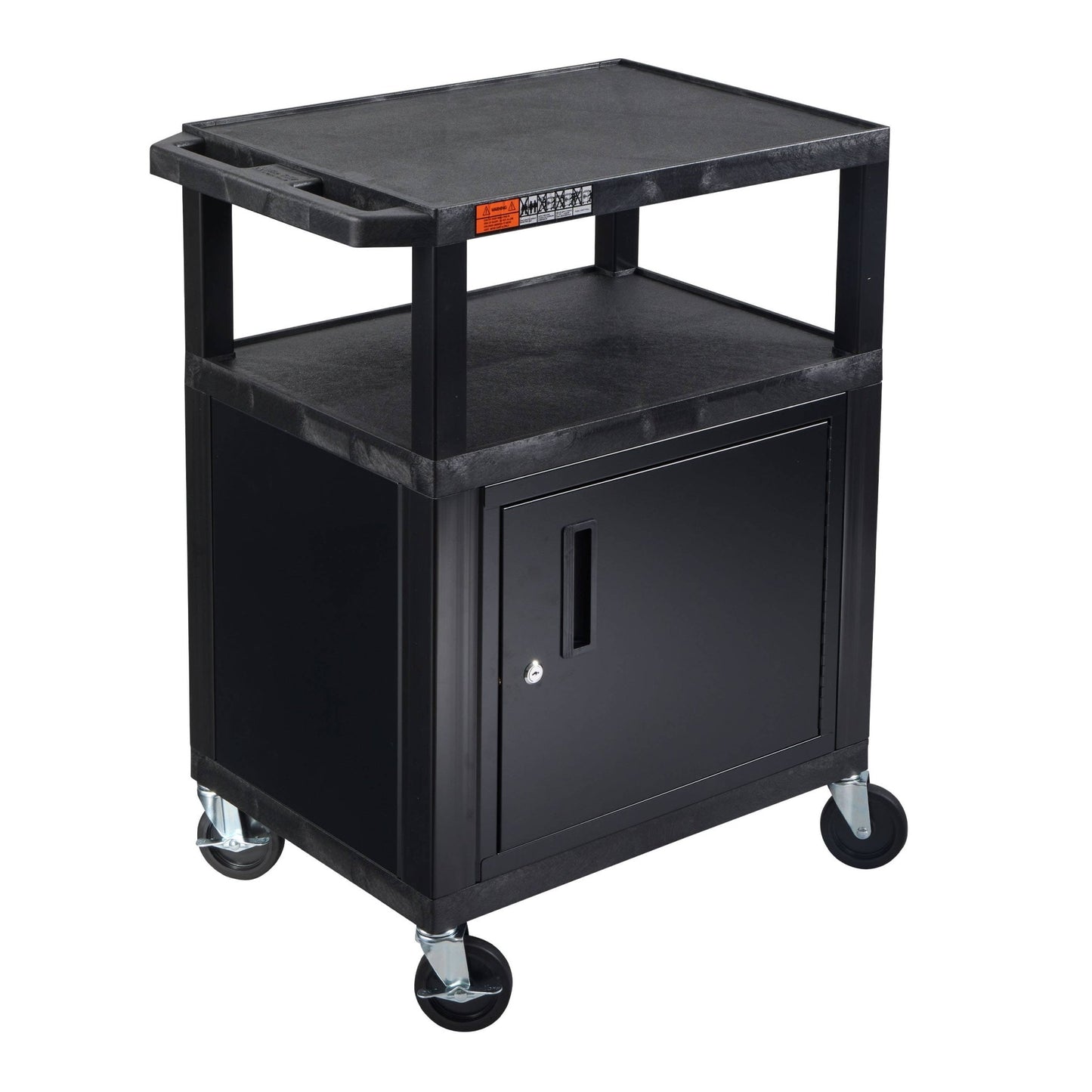 Luxor Tuffy 34" Utility AV Cart with Cabinet (Luxor LUX-WT34C2E) - SchoolOutlet