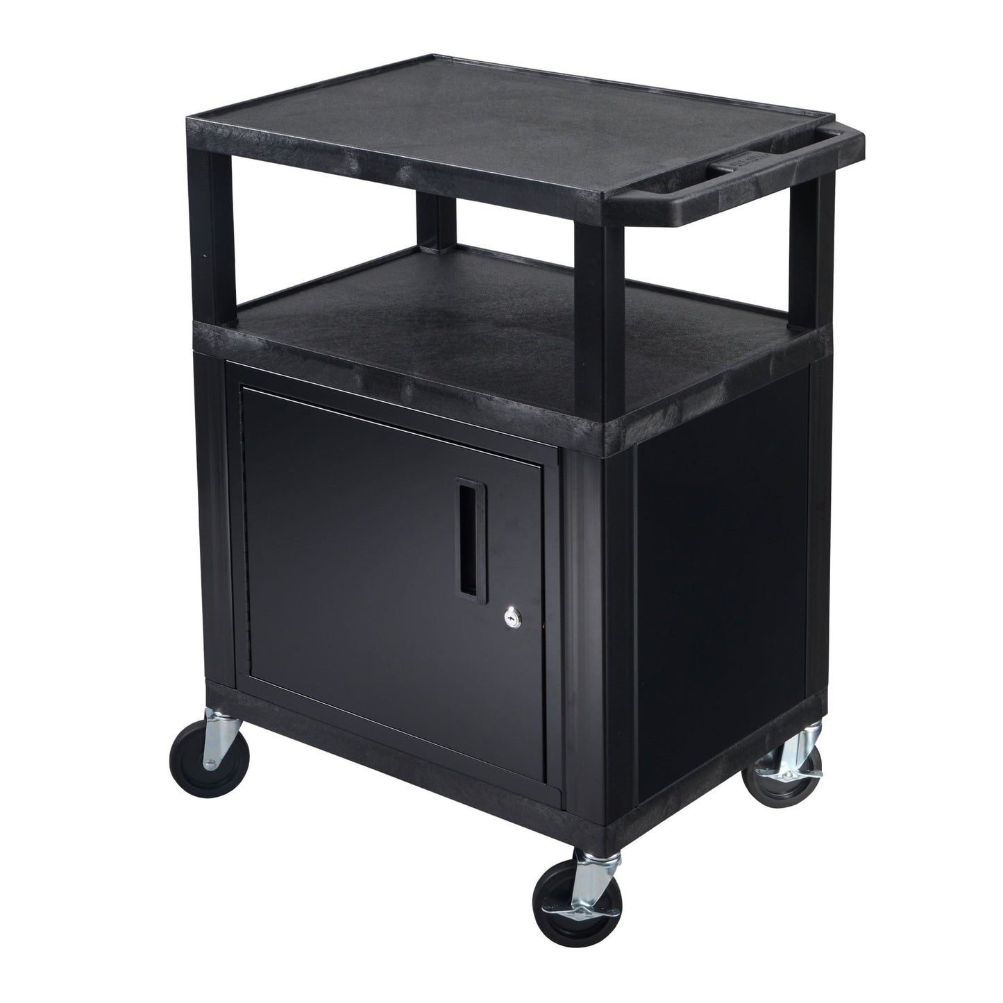 Luxor Tuffy 34" Utility AV Cart with Cabinet (Luxor LUX-WT34C2E) - SchoolOutlet