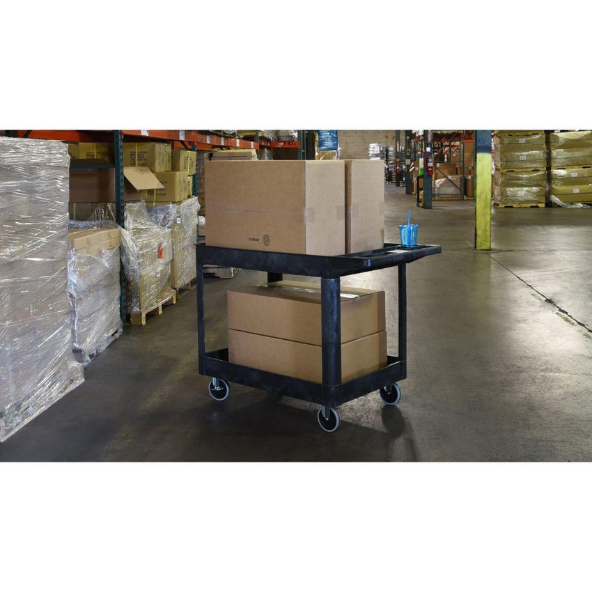 Luxor XLC11-B - Two-Shelf Heavy-Duty Utility Cart (LUX-XLC11-B) - SchoolOutlet
