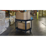 Luxor XLC11-B - Two-Shelf Heavy-Duty Utility Cart (LUX-XLC11-B) - SchoolOutlet