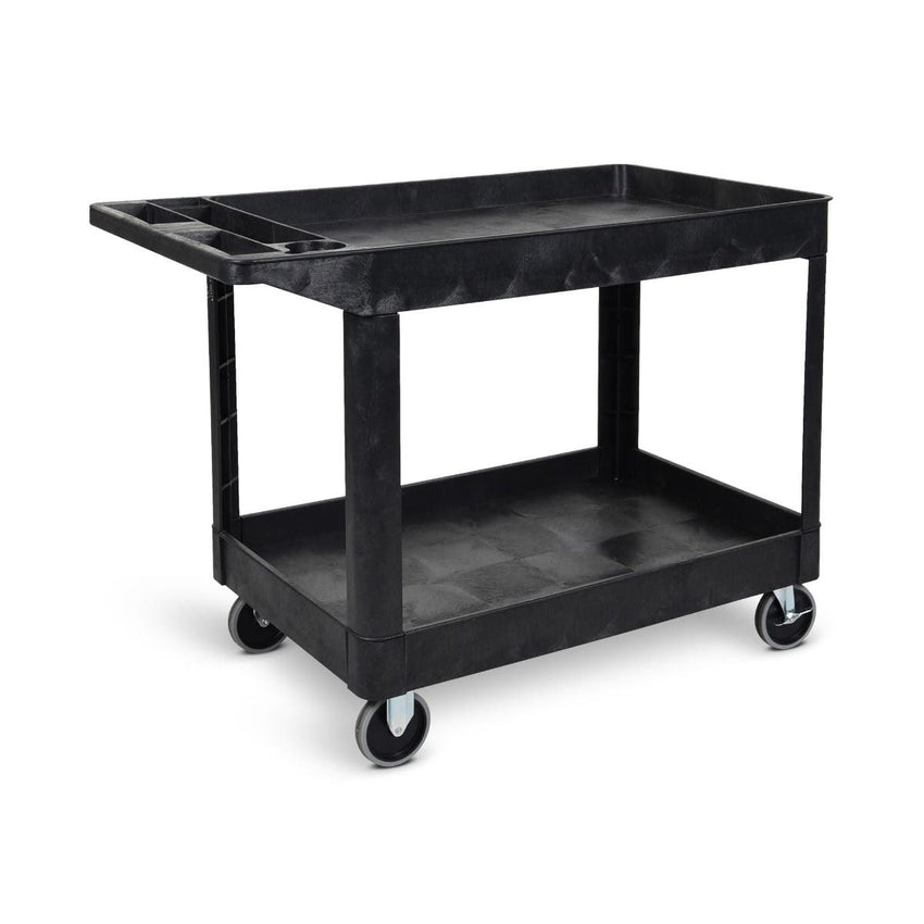 Luxor XLC11-B - Two-Shelf Heavy-Duty Utility Cart (LUX-XLC11-B) - SchoolOutlet
