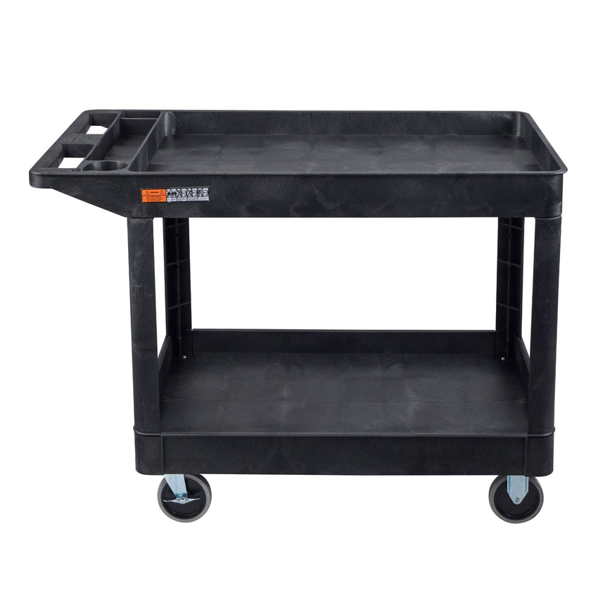 Luxor XLC11-B - Two-Shelf Heavy-Duty Utility Cart (LUX-XLC11-B) - SchoolOutlet