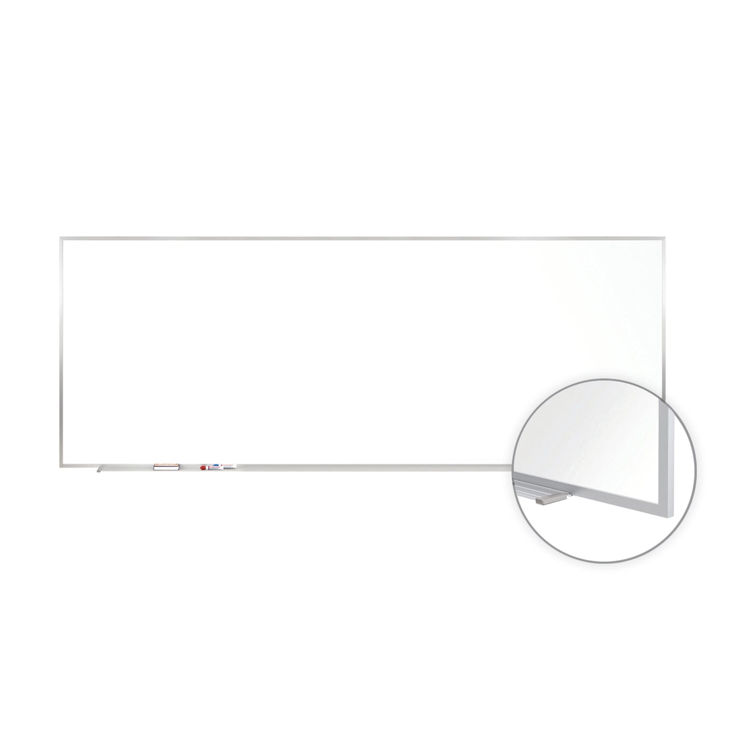 Ghent M1 Porcelain Magnetic Whiteboard, Aluminum Frame, 4'H x 10'W (GHE-M1-410-4)