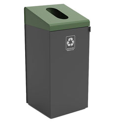 Magnuson 42-Gallon Angled Top Painted Steel Waste Receptacle with Front Access Door and Internal Rigid Liner (MAG-A-TRO-1818L)