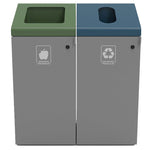 Magnuson A - TRO - 1818L 42 - Gallon Angled Top Painted Steel Waste Receptacle with Front Access Door and Internal Rigid Liner (MAG - A - TRO - 1818L) - SchoolOutlet