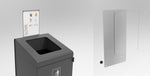 Magnuson A - TRO - ADH - P Painted Steel Signage Holder with Permanent Adhesive Graphic for Trosa Angled - Top Receptacles (MAG - A - TRO - ADH - P - XXX) - SchoolOutlet
