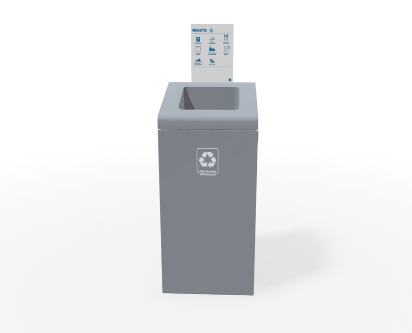 Magnuson A - TRO - MAG - R Painted Steel Signage Holder with Removable Magnetic Graphic for Trosa Angled - Top Receptacles (MAG - A - TRO - MAG - R - XXX) - SchoolOutlet