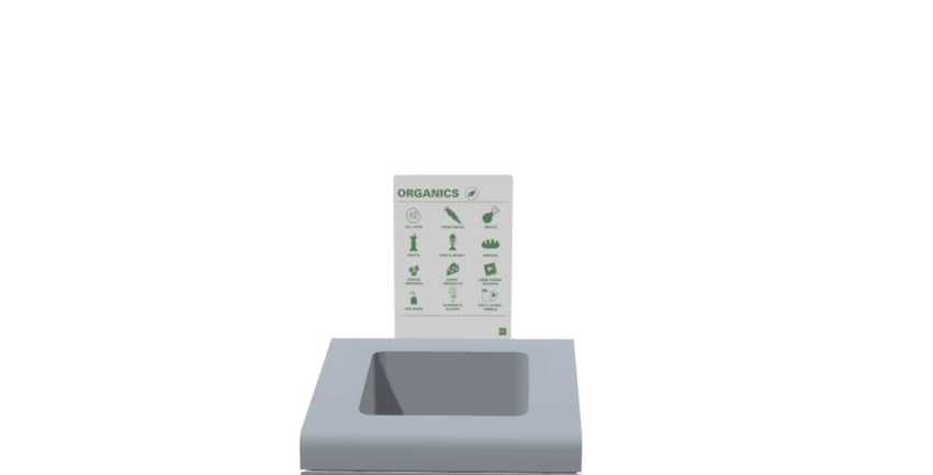 Magnuson A - TRO - MAG - R Painted Steel Signage Holder with Removable Magnetic Graphic for Trosa Angled - Top Receptacles (MAG - A - TRO - MAG - R - XXX) - SchoolOutlet