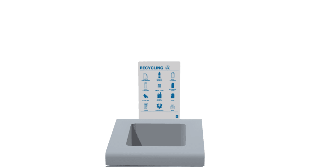 Magnuson A - TRO - MAG - R Painted Steel Signage Holder with Removable Magnetic Graphic for Trosa Angled - Top Receptacles (MAG - A - TRO - MAG - R - XXX) - SchoolOutlet