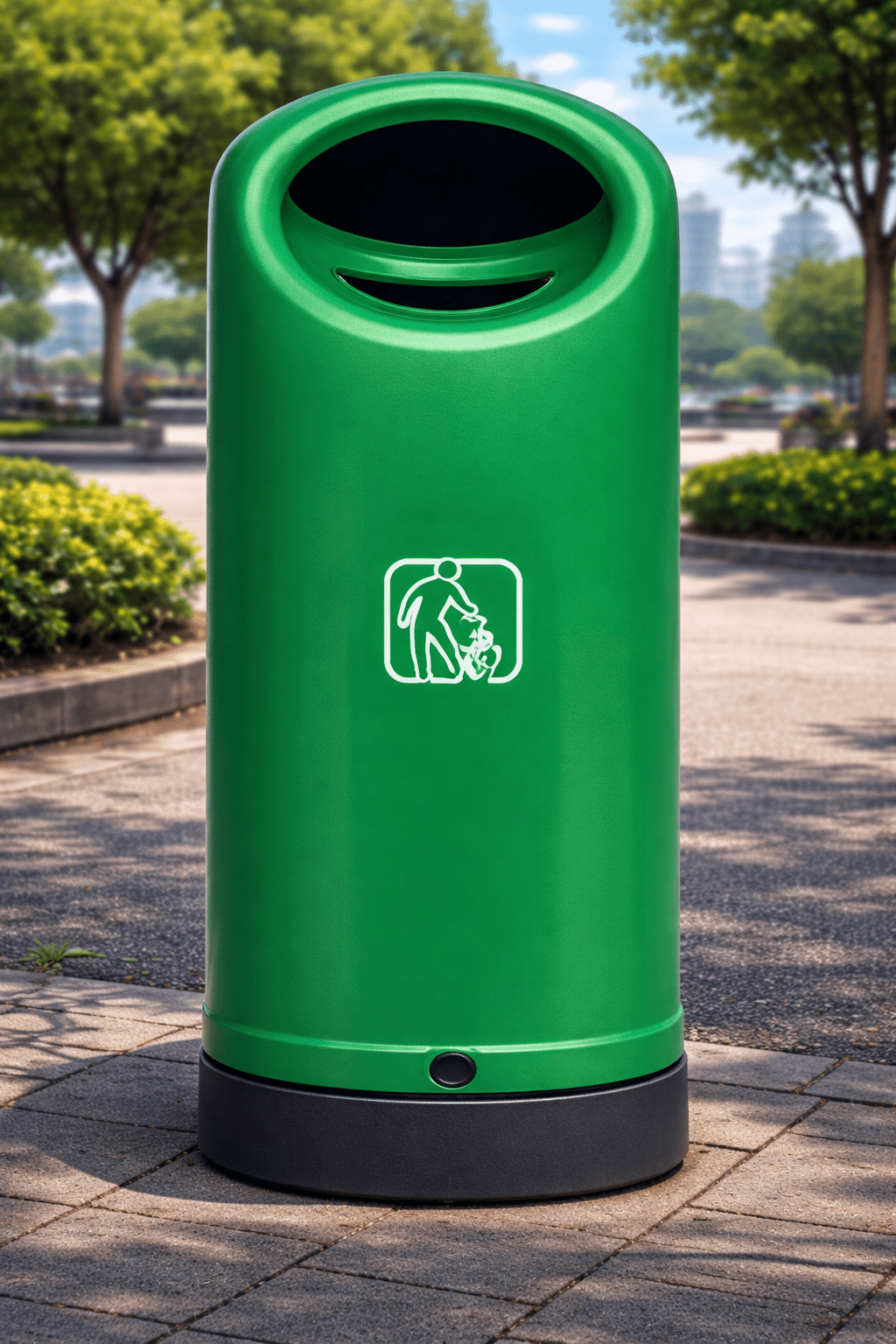 Magnuson Front Opening Waste Bin 18.5 - Gallon Recyclable Body with Weighted Base (MAG - BAL - 10 - XXX) - SchoolOutlet