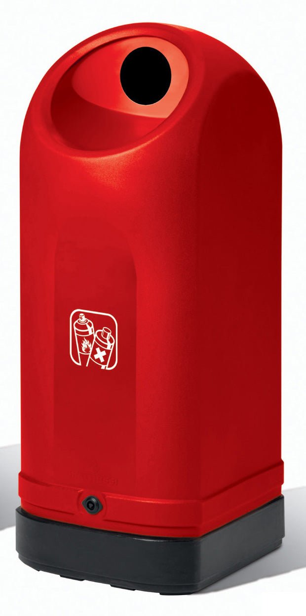 Magnuson Circle Front Opening Waste Bin 18.5 - Gallon Recyclable Body with Weighted Base (MAG - BAL - 20 - XXX) - SchoolOutlet