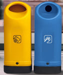 Magnuson Circle Front Opening Waste Bin 18.5 - Gallon Recyclable Body with Weighted Base (MAG - BAL - 20 - XXX) - SchoolOutlet